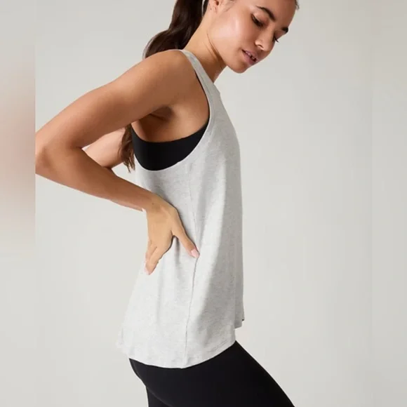 Athleta Ease In Ribbed Tank in Heather Gray Size XL - Picture 2 of 7
